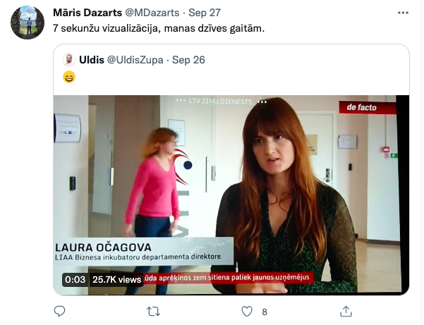 Latvijas Twitteris asprātīgi reaģē uz biroja darbinieces kuriozu TV sižetā